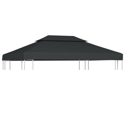 vidaXL Streha za paviljon 2-delna 310 g/m² 4x3 m antracitna