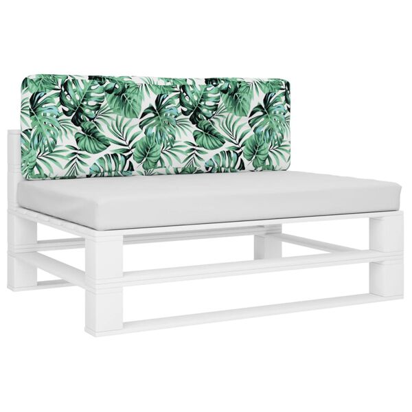 vidaXL Blazina za palete vzorec listja 120x40x12 cm