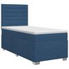 vidaXL Postelja boxspring z vzmetnico Modra 90 x 190 cm Blago