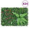 &nbsp;vidaXL Ograja iz umetnih rastlin 24 kosov zelena 40x60 cm