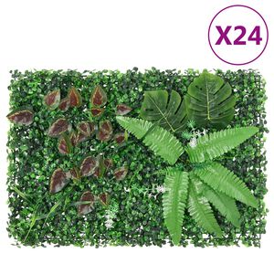 vidaXL Ograja iz umetnih rastlin 24 kosov zelena 40x60 cm