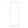 vidaXL Drsna vrata ORKDAL Bela 93 x 211 cm Trden borov les in steklo