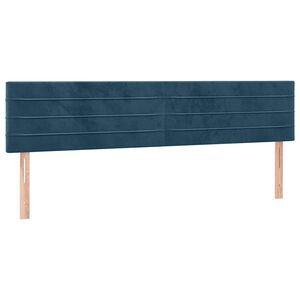vidaXL Posteljno vzglavje temno modra 200x5x78/88 cm žametna