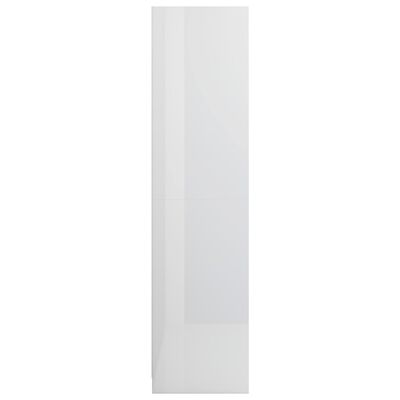 vidaXL Garderobna omara visok sijaj bela 100x50x200 cm iverna plošča