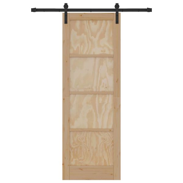 vidaXL Drsna vrata Rjava 73,5 x 211 cm Masivno borovo les