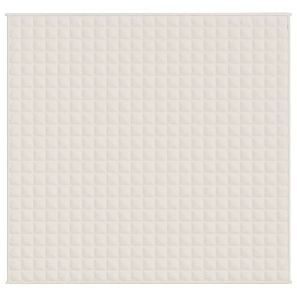 vidaXL Obtežena odeja svetlo krem 220x235 cm 15 kg blago