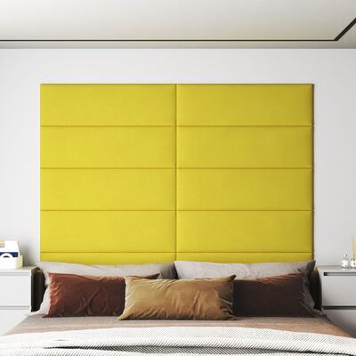 vidaXL Stenski paneli 12 kosov temno rumeni 90x30 cm blago 3,24 m²