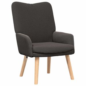 vidaXL fotelj Temno siva 63 x 67 x 94 cm Volnena tkanina in vezan les