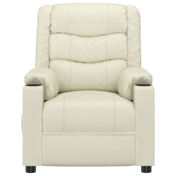 vidaXL Električni naslanjač krem umetno usnje