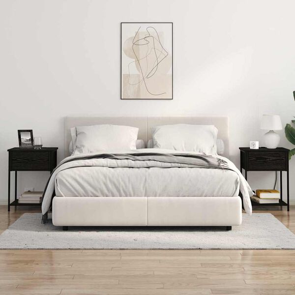 vidaXL Nočna omarica Črna Orehovina 42 x 41 x 56 cm Konstruiran les