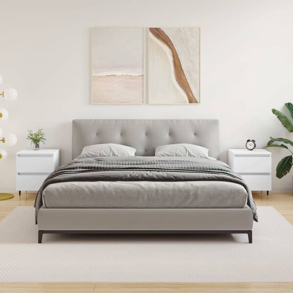 vidaXL Nočna omarica 2 kosa bela 40x35x50 cm inženirski les