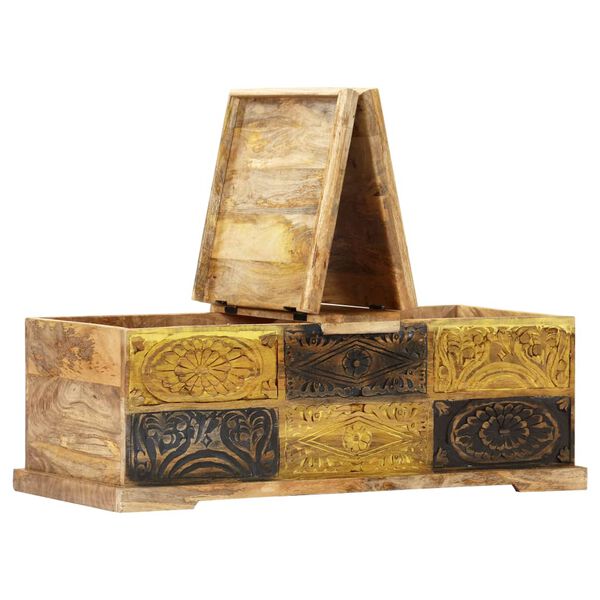 vidaXL Klubska mizica 100x50x35 cm trden mangov les