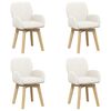 vidaXL Vrtilne jedilne stole 4 pcs Boucl&eacute; Krem 54 x 58 x 87 cm