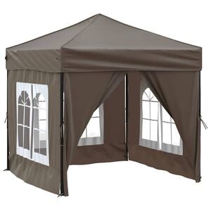 vidaXL Zložljiv vrtni &scaron;otor s stranicami taupe 2x2 m