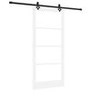 vidaXL Drsna vrata Bela 93 x 202 cm Trden borov les in steklo