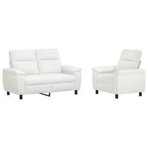 vidaXL Kavčna garnitura 2 pcs Bela Blago