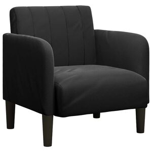 vidaXL Kavč z nasloni za roke črne barve 54 cm žamet