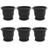 vidaXL Lončki za rastline 6 pcs Črna &Oslash; 30 x 25 cm Plastika