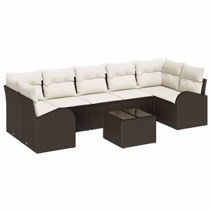 vidaXL Vrtna sedežna garnitura Rjava 55 x 55 x 37 cm poli ratan