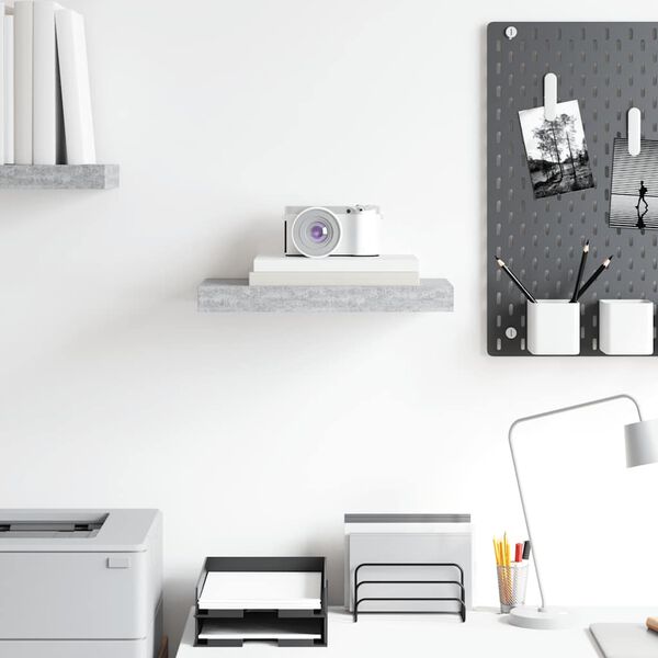 vidaXL Stenska polica betonsko siva 40x23x3,8 cm MDF