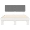 vidaXL Posteljni okvir z oblazinjenim vzglavjem Svetlo siva