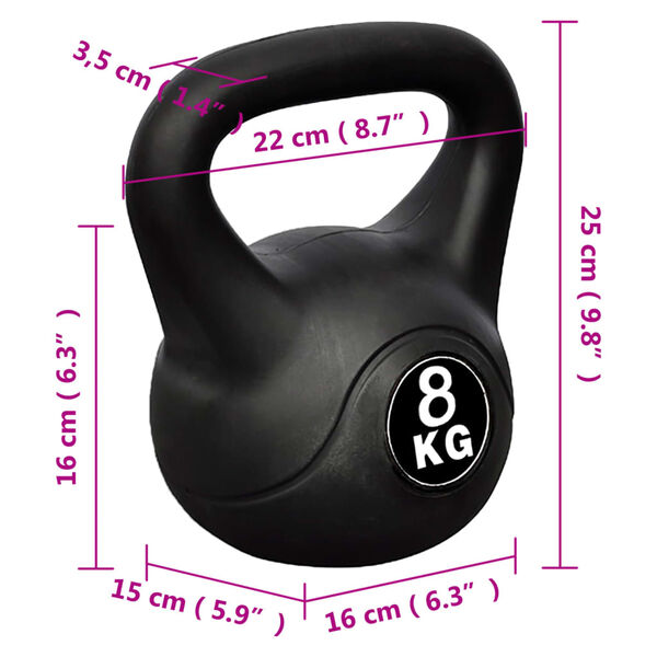 vidaXL Kettlebell utež 8 kg