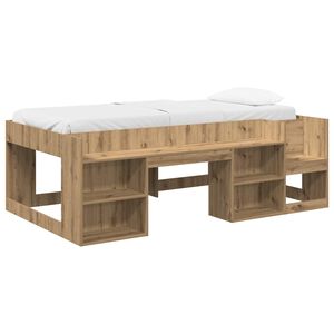 vidaXL Otro&scaron;ka postelja s shranjevanjem Artisan hrast 80 x 200 cm