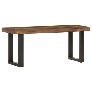 vidaXL Klop 110 cm iz trdnega predelanega lesa in jekla