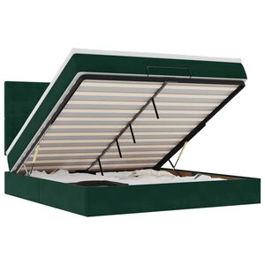 vidaXL Otomanski posteljni okvir z vzmetnicami zelen 180x200cm žamet