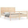 vidaXL Posteljni okvir z vzglavjem 160x200 cm trden les