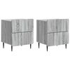 vidaXL Nočna omarica s predalom 2 pcs Siva Sonoma 43 x 34,5 x 49,5 cm