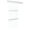 vidaXL Drsna vrata ESG steklo in aluminij 90x212 cm srebrna