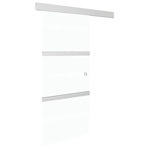 vidaXL Drsna vrata ESG steklo in aluminij 90x212 cm srebrna