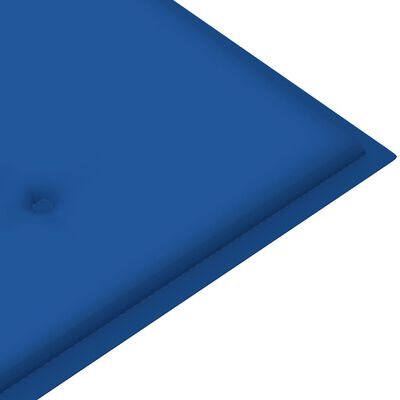 vidaXL Klop Batavia s kraljevsko modro blazino 150 cm trdna tikovina