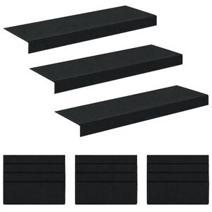 vidaXL Podloge za stopnice 15 kos 65 x 21 x 4 cm Temno siva Poliester