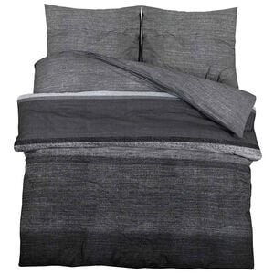 vidaXL Komplet prevleke za odejo temno siva in črna 140x200 cm bombaž