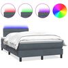 vidaXL Box spring postelja z vzmetnico LED Temno siva 120x220 cm Velvet