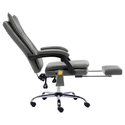 vidaXL Masažni pisarniški stol antraciten umetno usnje