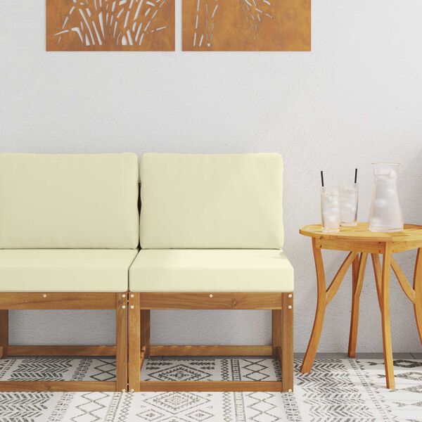 vidaXL Srednji zunanji kavč Masiven les akacije