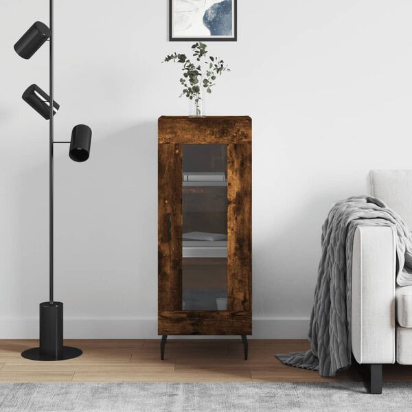 vidaXL Komoda dimljeni hrast 34,5x34x90 cm inženirski les