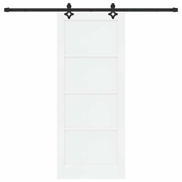 vidaXL Drsna vrata ORKDAL Bela 83 x 202 cm Masivno borovo les