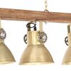 vidaXL Industrijska stropna svetilka medenina E27 mangov les