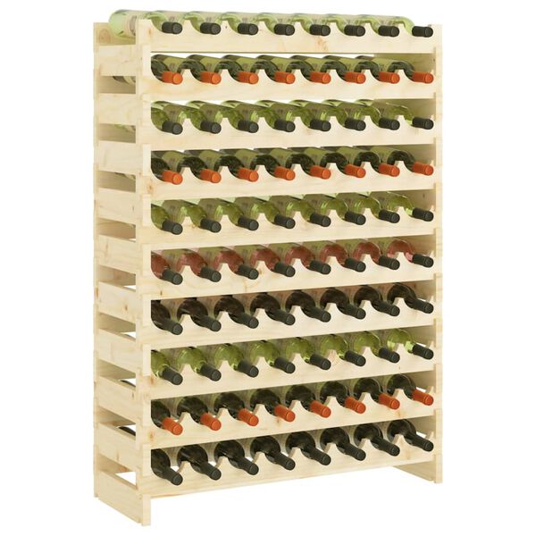 vidaXL Stojalo za vino 83x29x112 cm trdna borovina