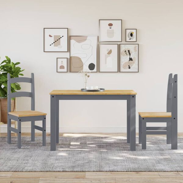 vidaXL Jedilni stoli 2 kosa sivi 40x46x99 cm trdna borovina