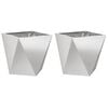 vidaXL Cvetlično korito 2 pcs srebrna 40 x 40 x 40 cm Nerjaveče jeklo