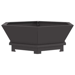 vidaXL Kamin za ogenj Črna 75 x 75 x 28 cm Vremensko odporno jeklo