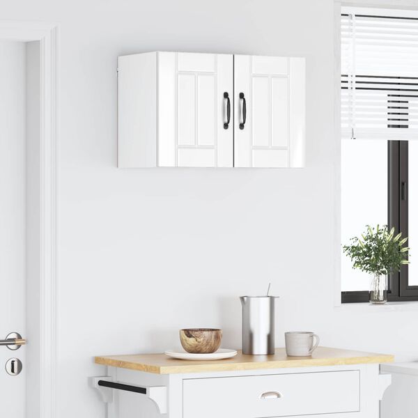 vidaXL Kuhinjski element Lucca 2 pcs Bela visok sijaj 30 x 31 x 40 cm