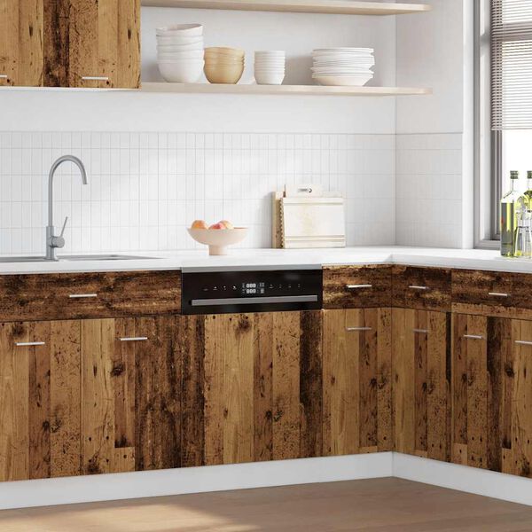 vidaXL Plošča za pomivalni stroj “Lyon” starinski les 45x3x67 cm