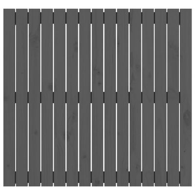 vidaXL Stensko posteljno vzglavje sivo 95,5x3x90 cm trdna borovina