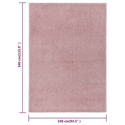 vidaXL Preproga 240x340 cm roza